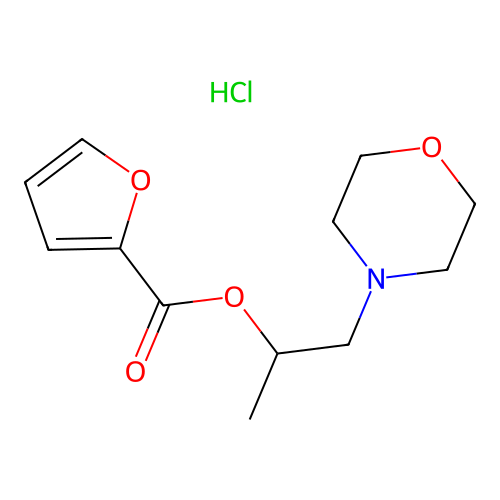 1-Morpholinopropan-2-yl furan-2-carboxylate hydrochloride structure