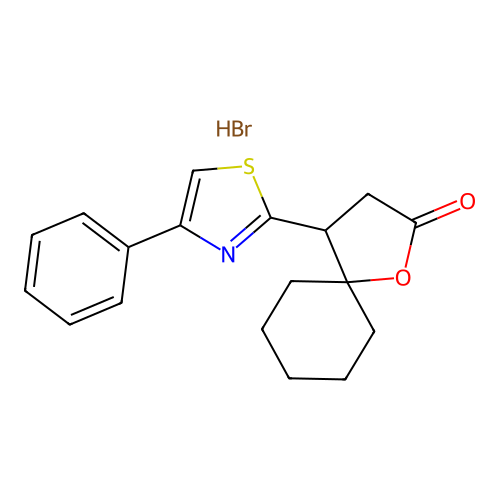 4-(4-Phenylthiazol-2-yl)-1-oxaspiro[4.5]decan-2-one hydrobromide structure