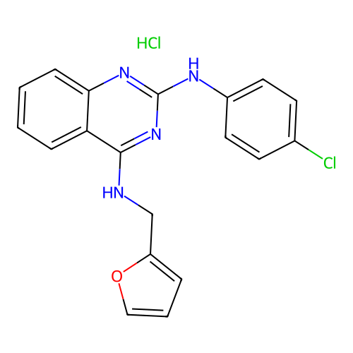 N2-(4-Chlorophenyl)-N4-(furan-2-ylmethyl)quinazoline-2,4-diamine hydrochloride structure