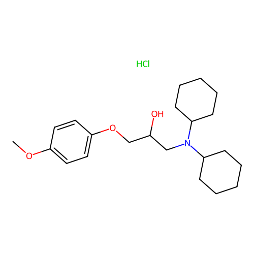 1-(Dicyclohexylamino)-3-(4-methoxyphenoxy)propan-2-ol hydrochloride structure