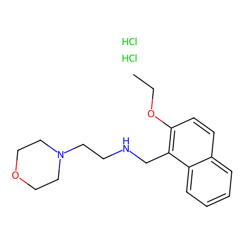 N-((2-ethoxynaphthalen-1-yl)methyl)-2-morpholinoethanamine dihydrochloride structure