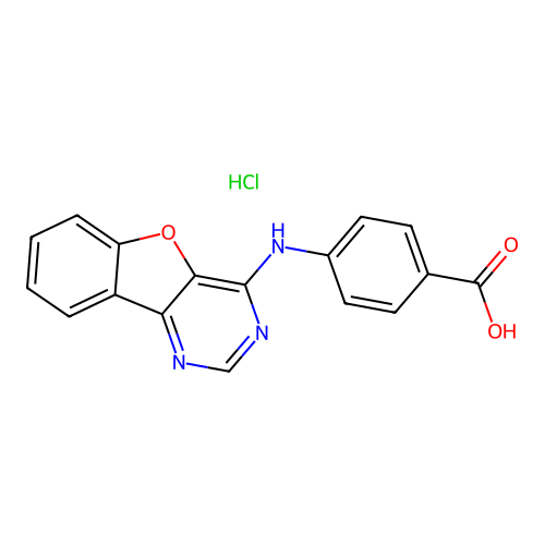 4-(Benzofuro[3,2-d]pyrimidin-4-ylamino)benzoic acid hydrochloride structure