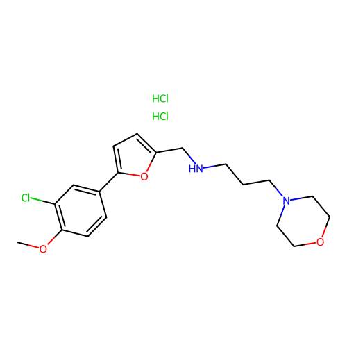 N-((5-(3-chloro-4-methoxyphenyl)furan-2-yl)methyl)-3-morpholinopropan-1-amine dihydrochloride structure