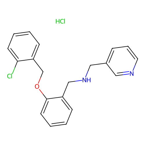 N-(2-((2-chlorobenzyl)oxy)benzyl)-1-(pyridin-3-yl)methanamine hydrochloride structure