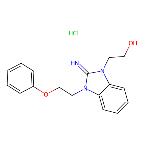 2-[2-Imino-3-(2-phenoxy-ethyl)-2,3-dihydro-benzoimidazol-1-yl]-ethanol structure