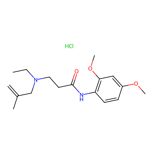 N-(2,4-dimethoxyphenyl)-3-(ethyl(2-methylallyl)amino)propanamide hydrochloride structure