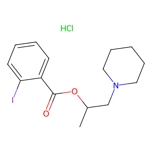 1-(Piperidin-1-YL)propan-2-YL 2-iodobenzoate hydrochloride structure
