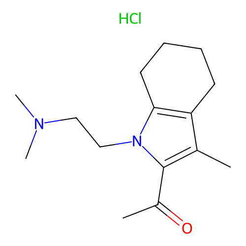 1-[1-(2-dimethylaminoethyl)-3-methyl-4,5,6,7-tetrahydroindol-2-yl]ethanone hydrochloride structure