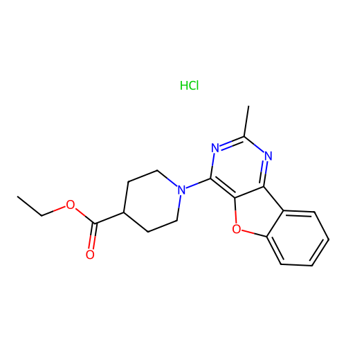 ethyl 1-(2-methylbenzofuro[3,2-d]pyrimidin-4-yl)piperidine-4-carboxylate hydrochloride structure