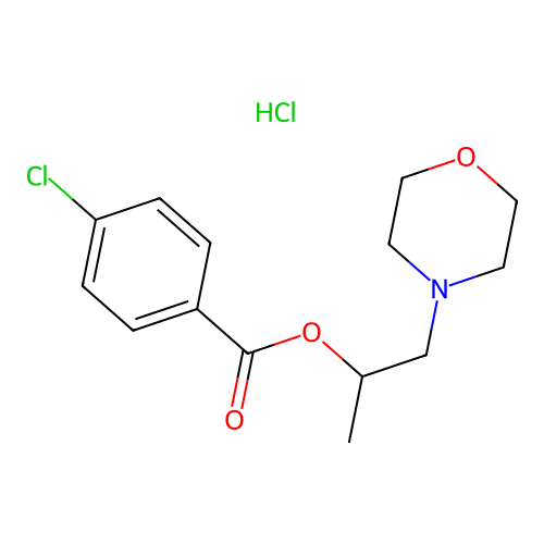 1-Morpholinopropan-2-yl 4-chlorobenzoate hydrochloride structure