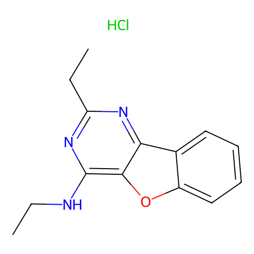 N,2-diethylbenzofuro[3,2-d]pyrimidin-4-amine hydrochloride structure