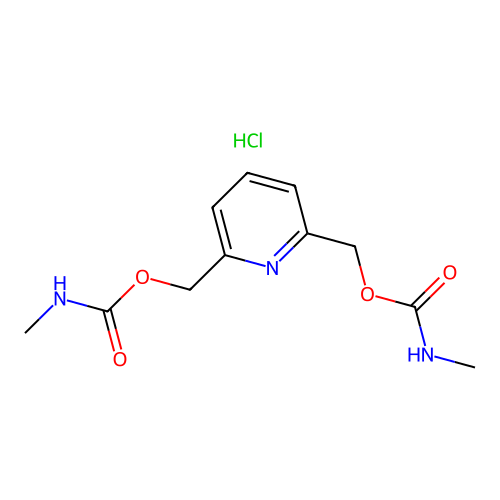 Pyridine-2,6-diylbis(methylene) bis(methylcarbamate) hydrochloride structure