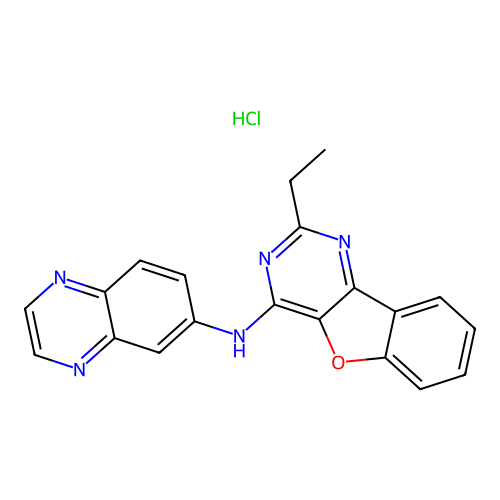2-ethyl-N-(quinoxalin-6-yl)benzofuro[3,2-d]pyrimidin-4-amine hydrochloride structure