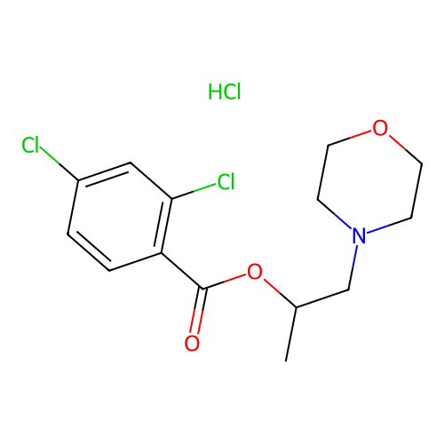 1-Morpholinopropan-2-yl 2,4-dichlorobenzoate hydrochloride structure