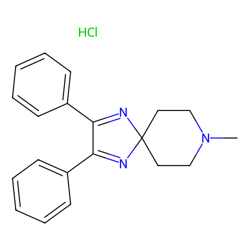 8-methyl-2,3-diphenyl-1,4,8-triazaspiro[4.5]deca-1,3-diene Hydrochloride structure