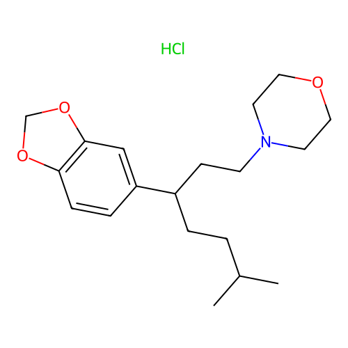 4-(3-(Benzo[d][1,3]dioxol-5-yl)-6-methylheptyl)morpholine hydrochloride structure