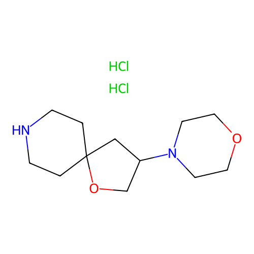 1-Oxa-8-azaspiro[4.5]decane, 3-(4-morpholinyl)-, dihydrochloride structure