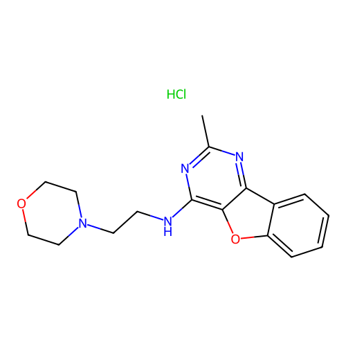 2-methyl-N-(2-morpholinoethyl)benzofuro[3,2-d]pyrimidin-4-amine hydrochloride structure
