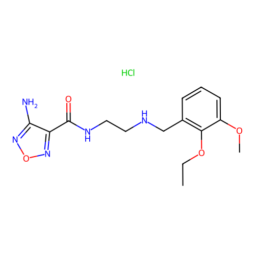 4-amino-N-(2-((2-ethoxy-3-methoxybenzyl)amino)ethyl)-1,2,5-oxadiazole-3-carboxamide hydrochloride structure