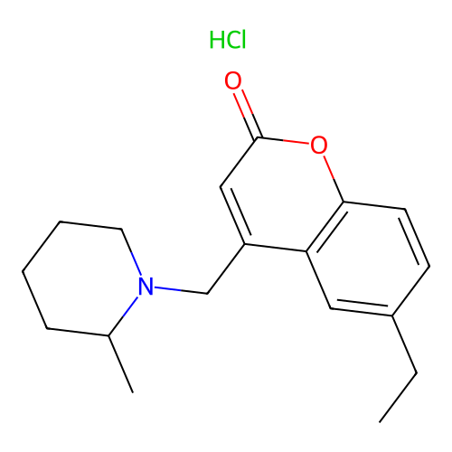 6-ethyl-4-((2-methylpiperidin-1-yl)methyl)-2H-chromen-2-one hydrochloride structure