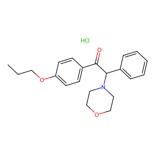 2-Morpholino-2-phenyl-1-(4-propoxyphenyl)ethanone hydrochloride structure