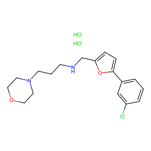 N-((5-(3-chlorophenyl)furan-2-yl)methyl)-3-morpholinopropan-1-amine dihydrochloride structure
