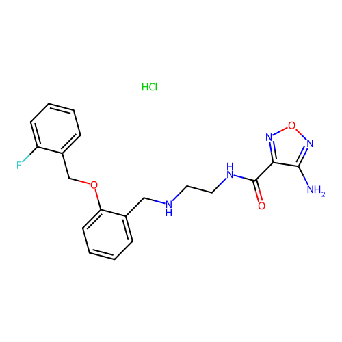 4-amino-N-(2-((2-((2-fluorobenzyl)oxy)benzyl)amino)ethyl)-1,2,5-oxadiazole-3-carboxamide hydrochloride structure