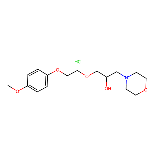 1-(2-(4-Methoxyphenoxy)ethoxy)-3-morpholinopropan-2-ol hydrochloride structure