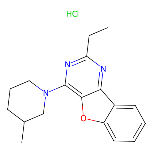 2-Ethyl-4-(3-methylpiperidin-1-yl)benzofuro[3,2-d]pyrimidine hydrochloride structure