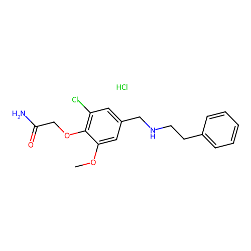 2-(2-Chloro-6-methoxy-4-((phenethylamino)methyl)phenoxy)acetamide hydrochloride structure