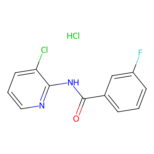 N-(3-chloropyridin-2-yl)-3-fluorobenzamide hydrochloride structure