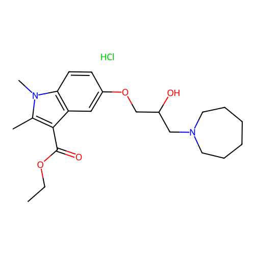 ethyl 5-(3-azepan-1-yl-2-hydroxypropoxy)-1,2-dimethyl-1H-indole-3-carboxylate structure