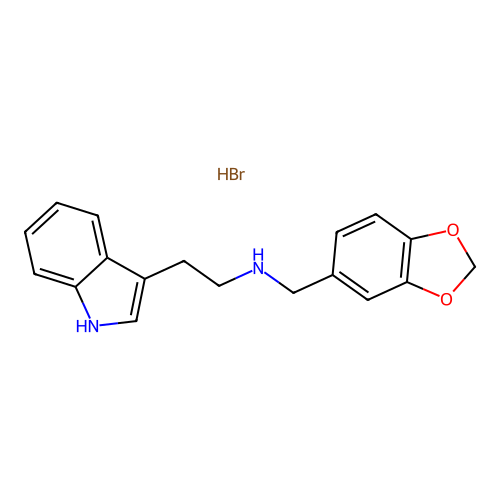 Benzo[1,3]dioxol-5-ylmethyl-[2-(1H-indol-3-YL)-ethyl]-amine hydrobromide structure
