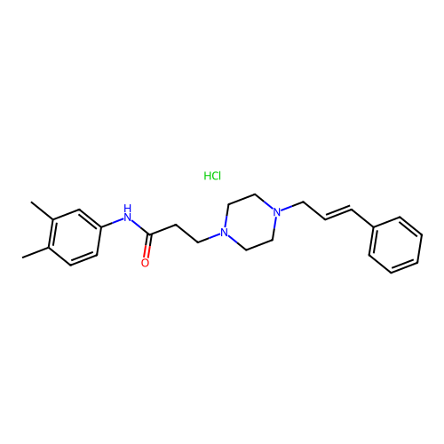 (E)-3-(4-cinnamylpiperazin-1-yl)-N-(3,4-dimethylphenyl)propanamide hydrochloride structure