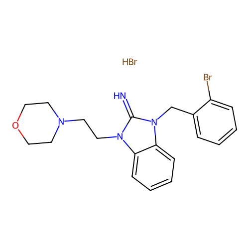 1-(2-bromobenzyl)-3-(2-morpholinoethyl)-1H-benzo[d]imidazol-2(3H)-imine hydrobromide structure