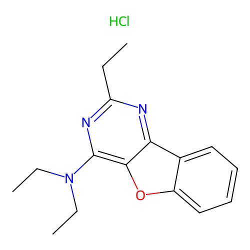 N,N,2-triethylbenzofuro[3,2-d]pyrimidin-4-amine hydrochloride structure