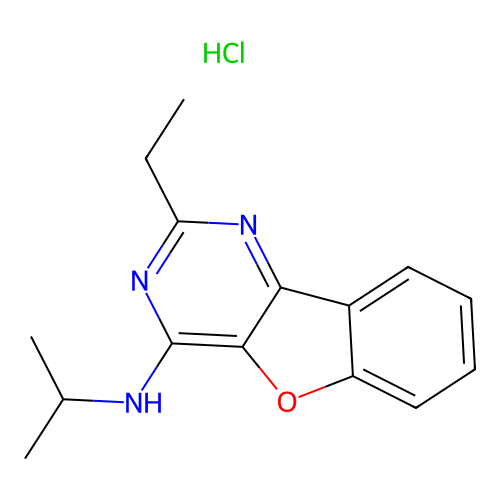 2-ethyl-N-isopropylbenzofuro[3,2-d]pyrimidin-4-amine hydrochloride structure