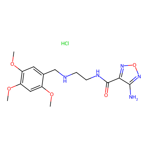 4-amino-N-(2-((2,4,5-trimethoxybenzyl)amino)ethyl)-1,2,5-oxadiazole-3-carboxamide hydrochloride structure