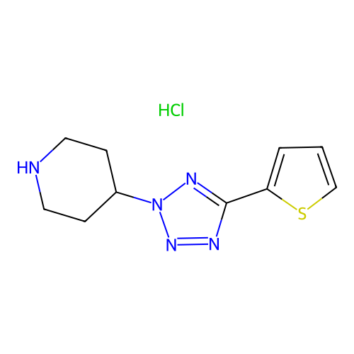 4-[5-(2-thienyl)-2H-tetrazol-2-yl]piperidine hydrochloride structure