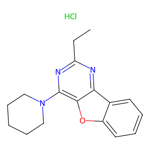 2-Ethyl-4-(piperidin-1-yl)benzofuro[3,2-d]pyrimidine hydrochloride structure