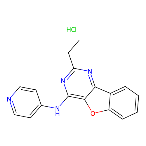 2-ethyl-N-(pyridin-4-yl)benzofuro[3,2-d]pyrimidin-4-amine hydrochloride structure