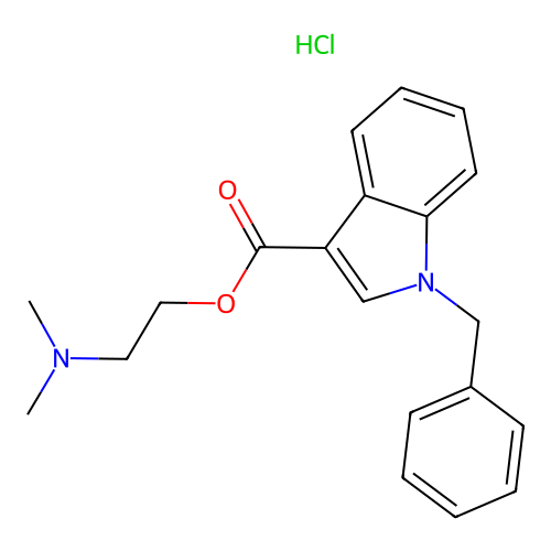 2-dimethylaminoethyl 1-benzylindole-3-carboxylate hydrochloride structure