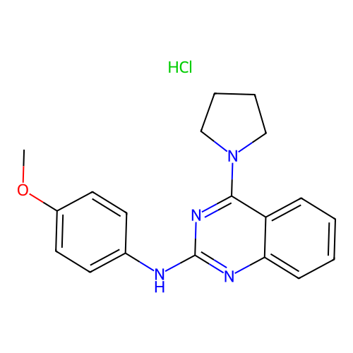 N-(4-methoxyphenyl)-4-(pyrrolidin-1-yl)quinazolin-2-amine hydrochloride structure