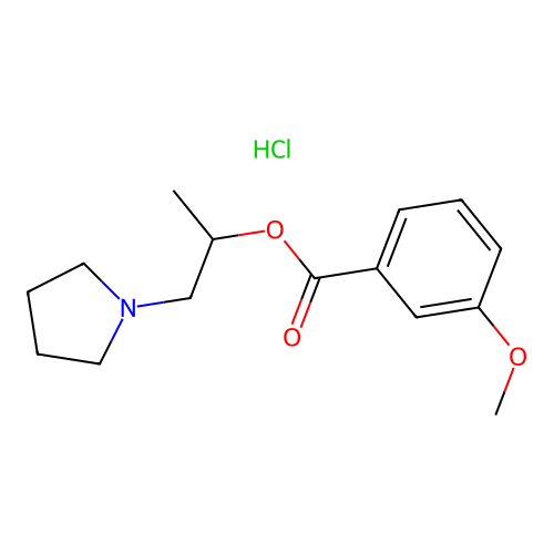 1-(Pyrrolidin-1-YL)propan-2-YL 3-methoxybenzoate hydrochloride structure