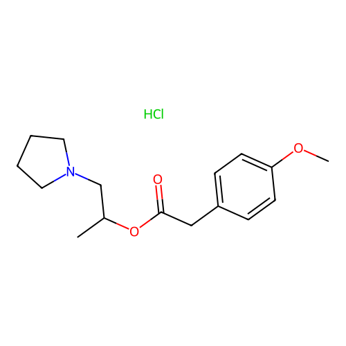 1-(Pyrrolidin-1-YL)propan-2-YL 2-(4-methoxyphenyl)acetate hydrochloride structure