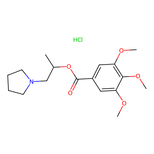 3,4,5-Trimethoxy-benzoic acid 1-methyl-2-pyrrolidin-1-yl-ethyl ester structure