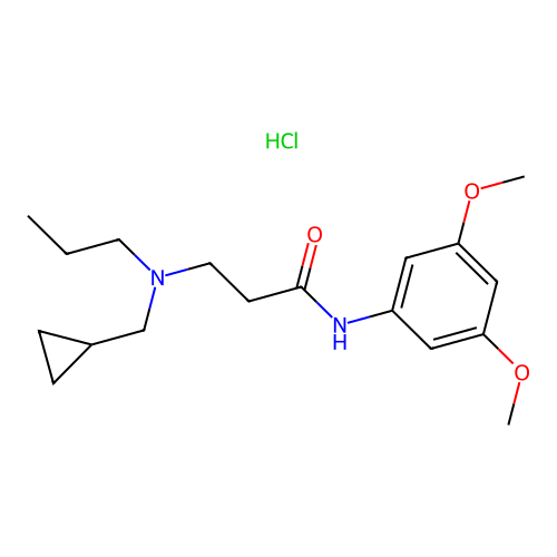 3-((cyclopropylmethyl)(propyl)amino)-N-(3,5-dimethoxyphenyl)propanamide hydrochloride structure