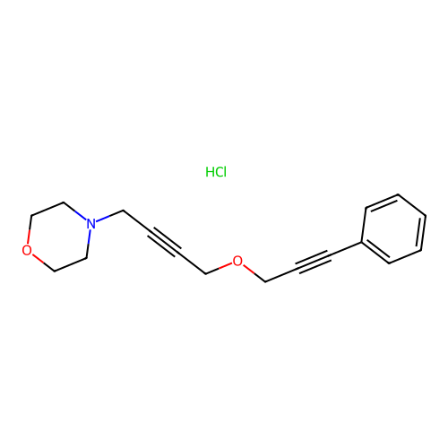 4-Morpholin-4-yl-1-(3-phenylprop-2-ynyloxy)but-2-yne, chloride structure