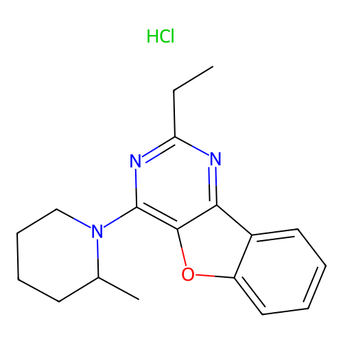 2-Ethyl-4-(2-methylpiperidin-1-yl)benzofuro[3,2-d]pyrimidine hydrochloride structure