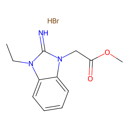 methyl 2-(3-ethyl-2-imino-2,3-dihydro-1H-benzo[d]imidazol-1-yl)acetate hydrobromide structure